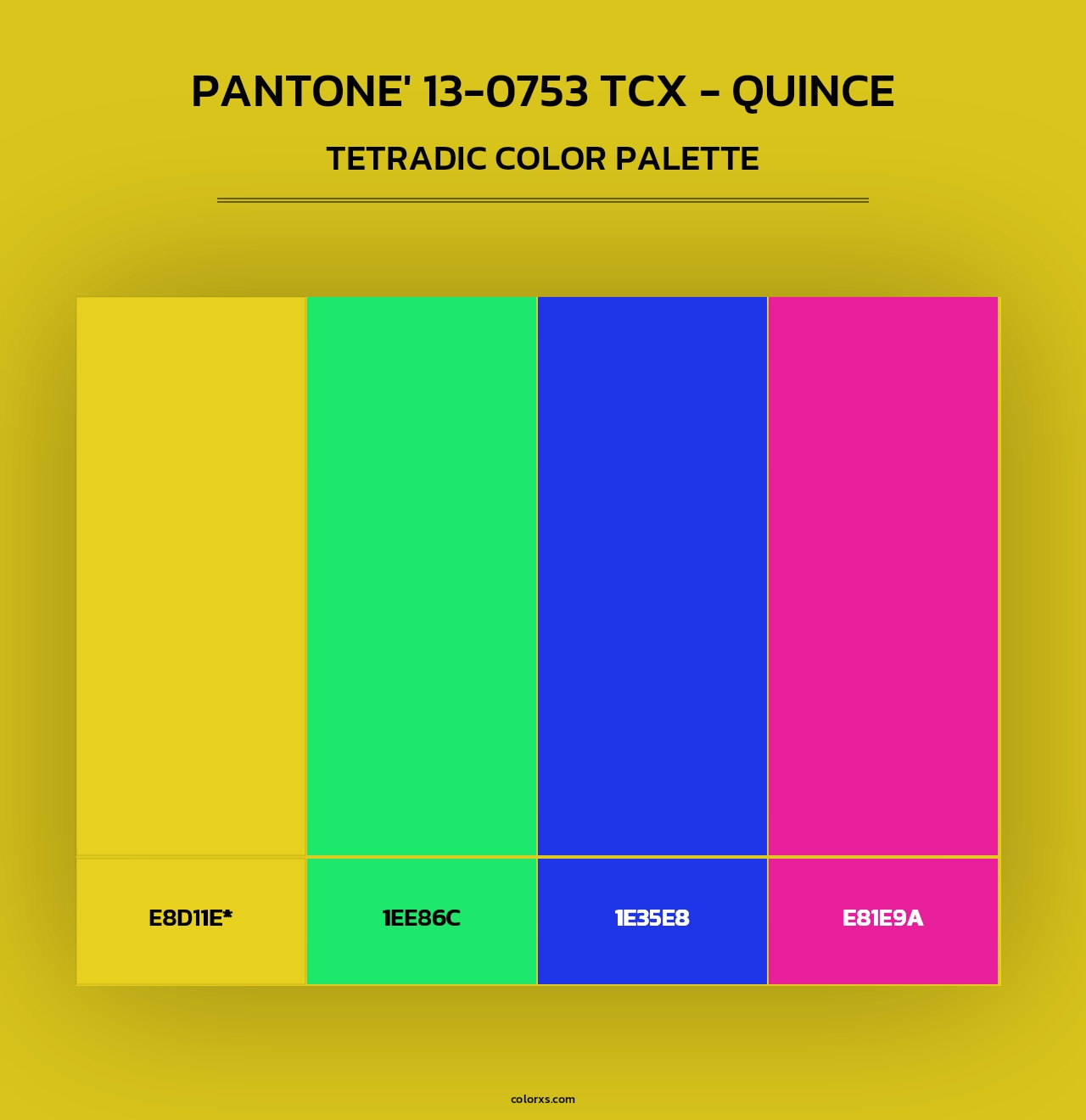 PANTONE' 13-0753 TCX - Quince - Tetradic Color Palette