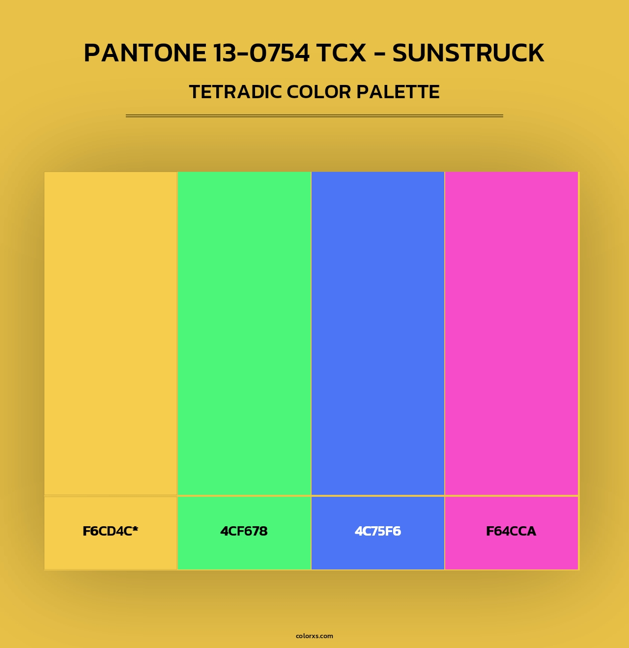 PANTONE 13-0754 TCX - Sunstruck - Tetradic Color Palette