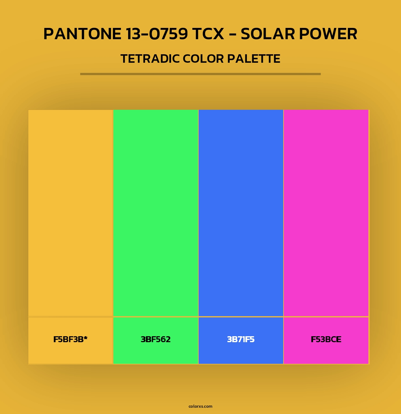 PANTONE 13-0759 TCX - Solar Power - Tetradic Color Palette