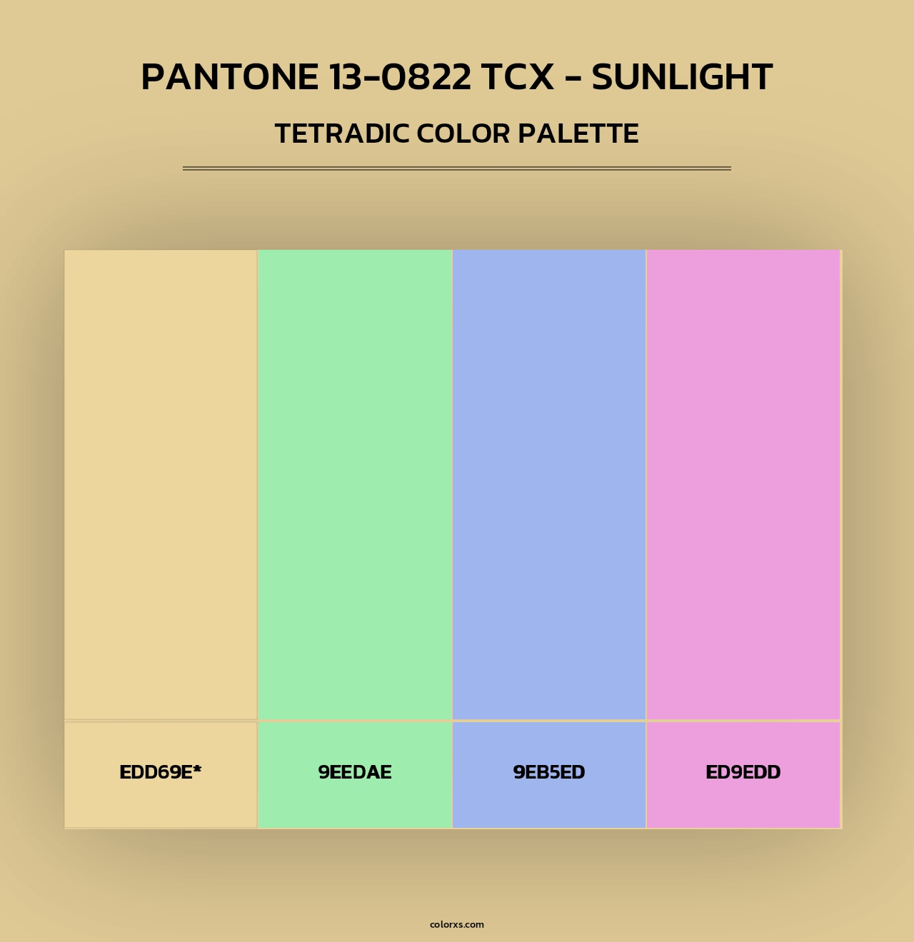 PANTONE 13-0822 TCX - Sunlight - Tetradic Color Palette