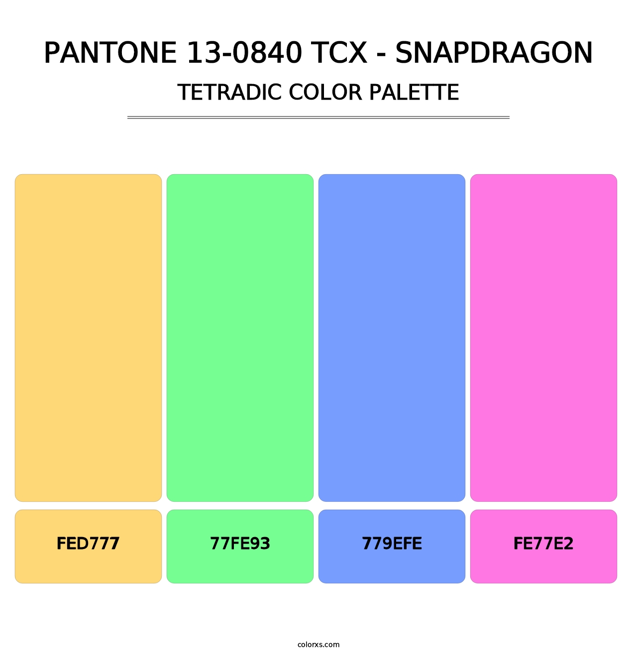 PANTONE 13-0840 TCX - Snapdragon - Tetradic Color Palette