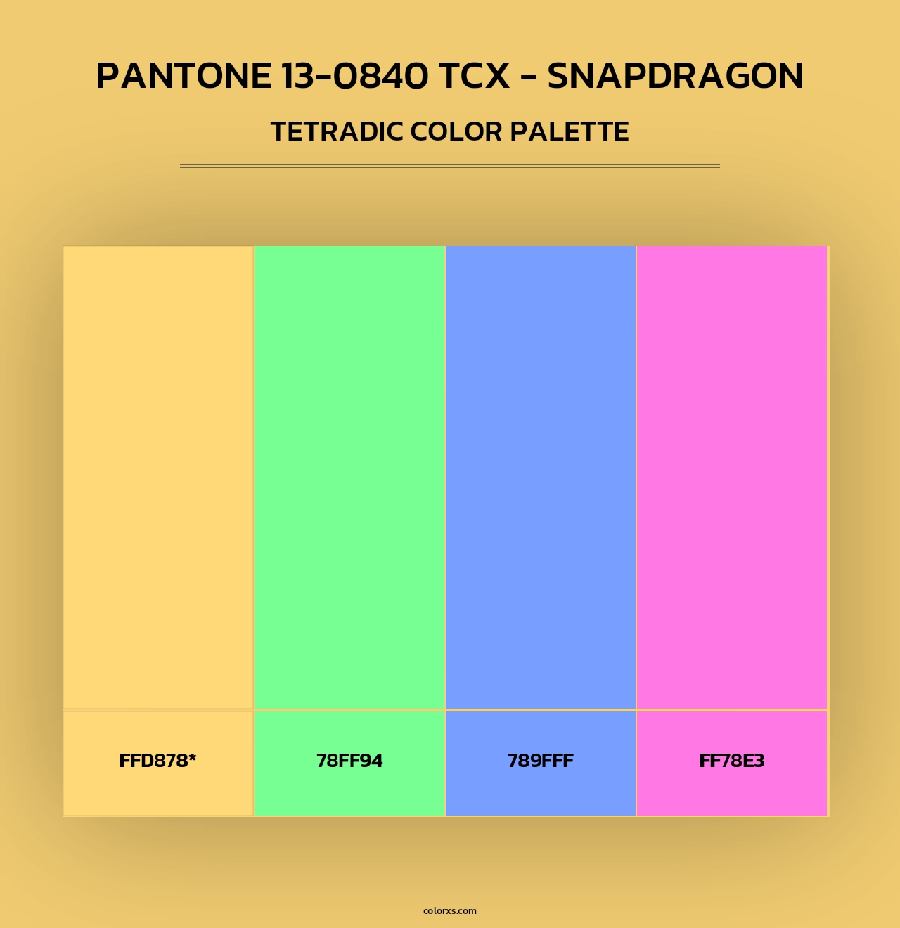 PANTONE 13-0840 TCX - Snapdragon - Tetradic Color Palette