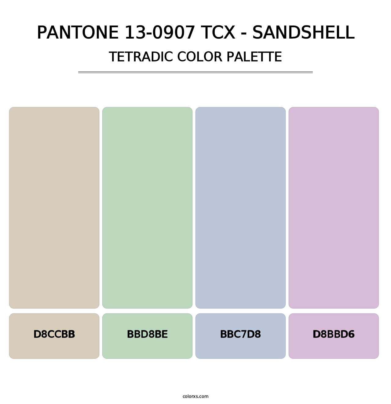 PANTONE 13-0907 TCX - Sandshell - Tetradic Color Palette