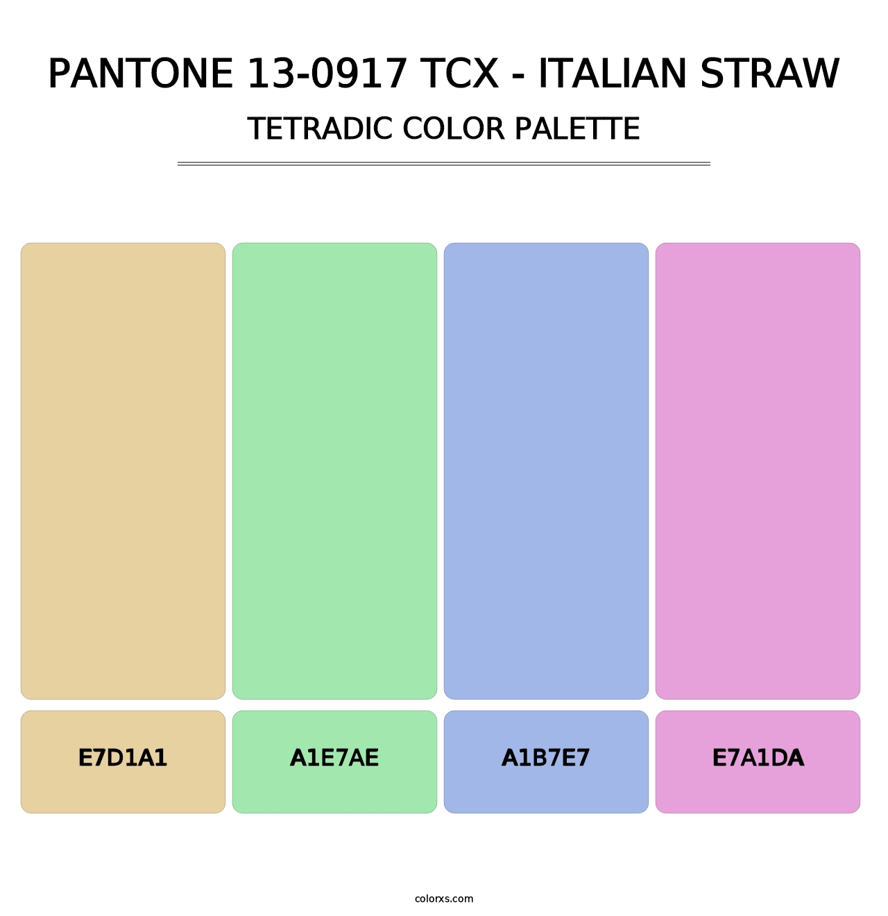 PANTONE 13-0917 TCX - Italian Straw - Tetradic Color Palette