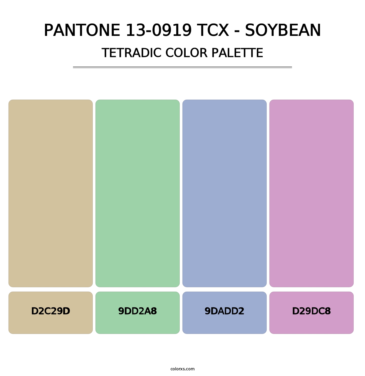 PANTONE 13-0919 TCX - Soybean - Tetradic Color Palette