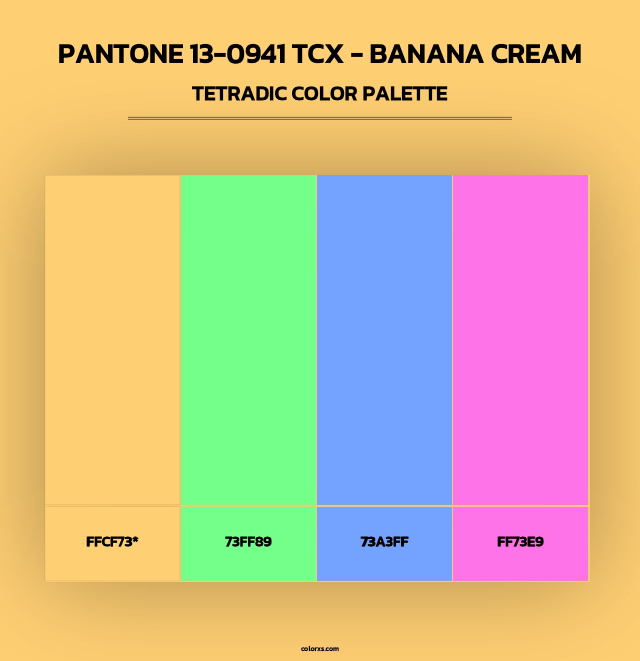 PANTONE 13-0941 TCX - Banana Cream - Tetradic Color Palette