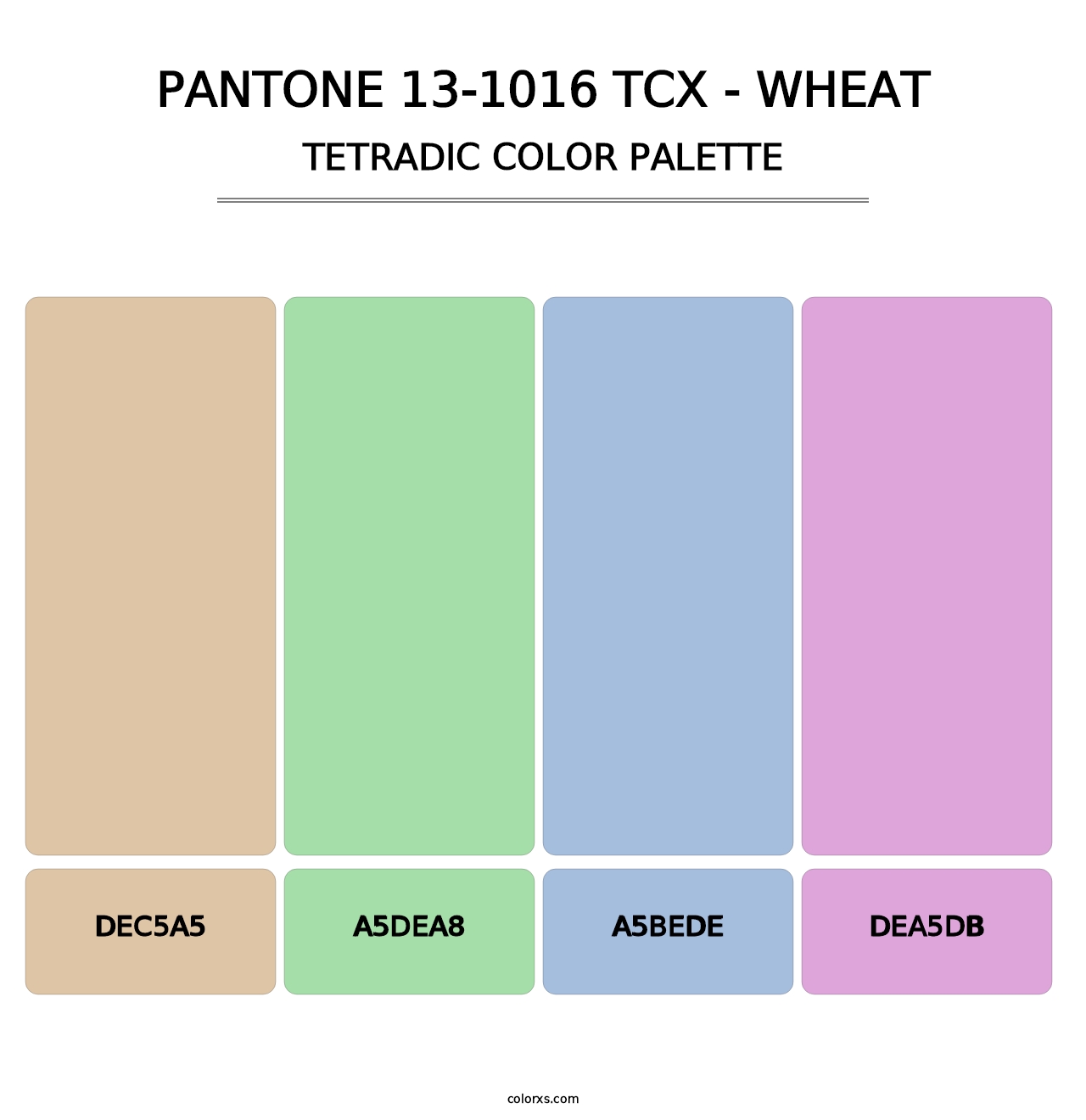 PANTONE 13-1016 TCX - Wheat - Tetradic Color Palette