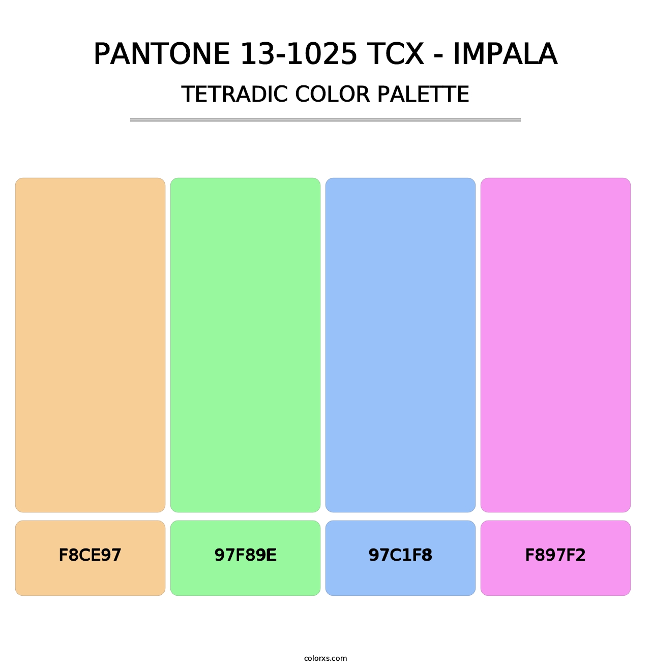PANTONE 13-1025 TCX - Impala - Tetradic Color Palette
