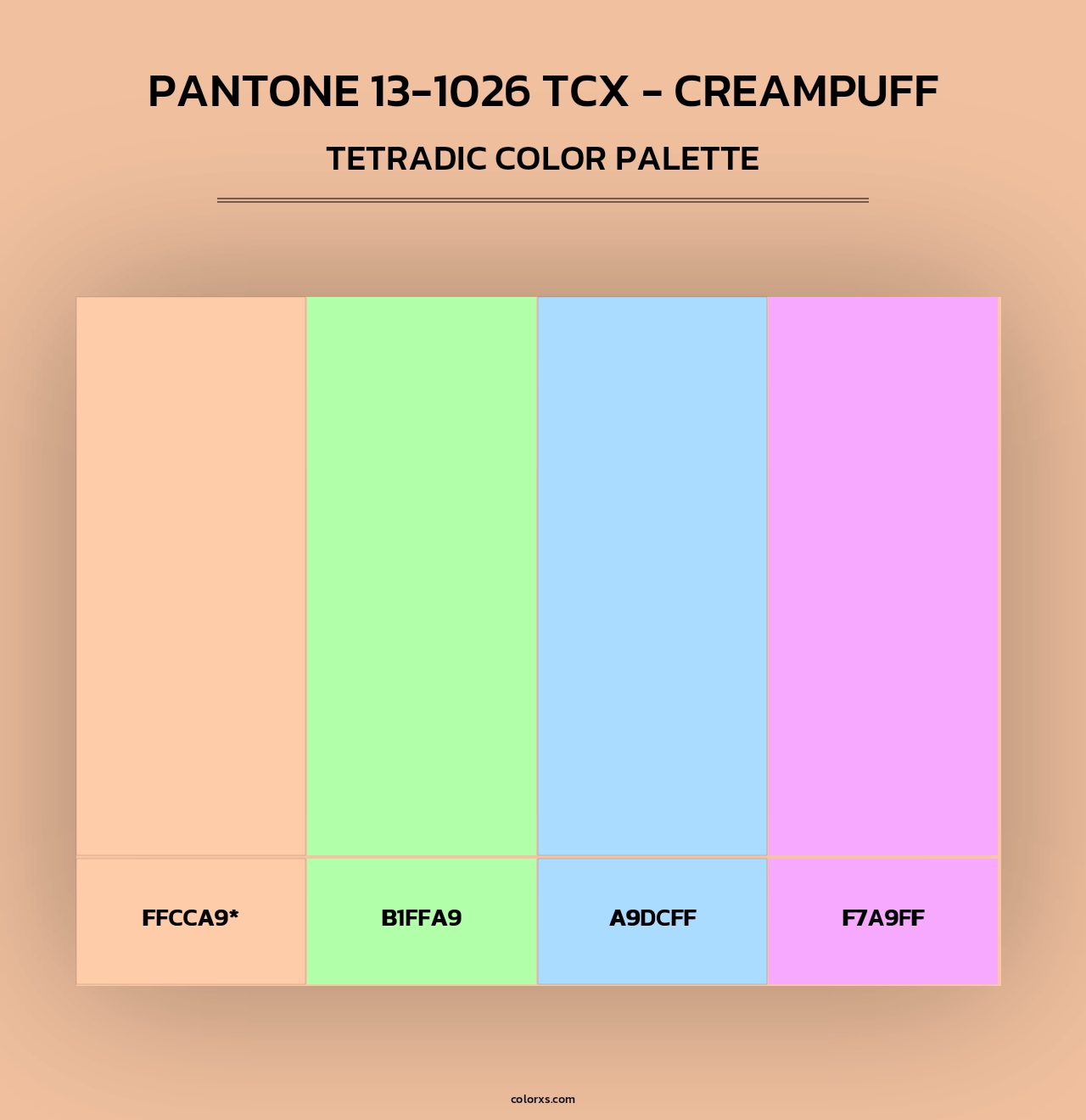 PANTONE 13-1026 TCX - Creampuff - Tetradic Color Palette