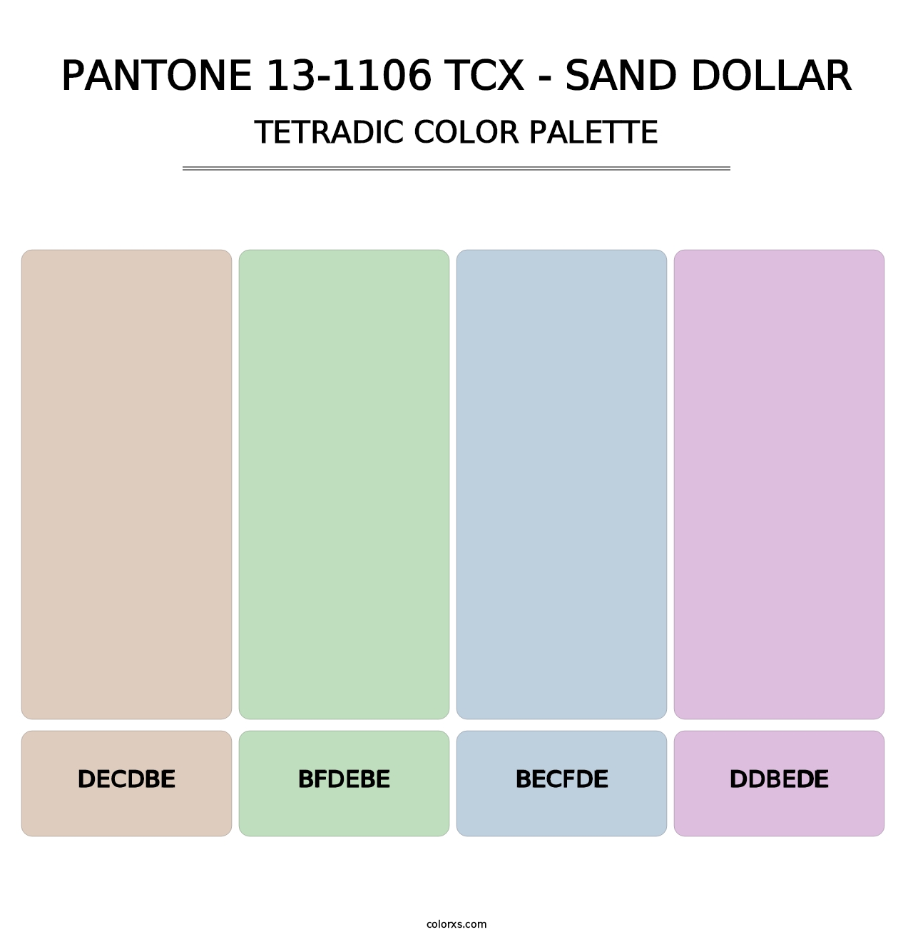 PANTONE 13-1106 TCX - Sand Dollar - Tetradic Color Palette