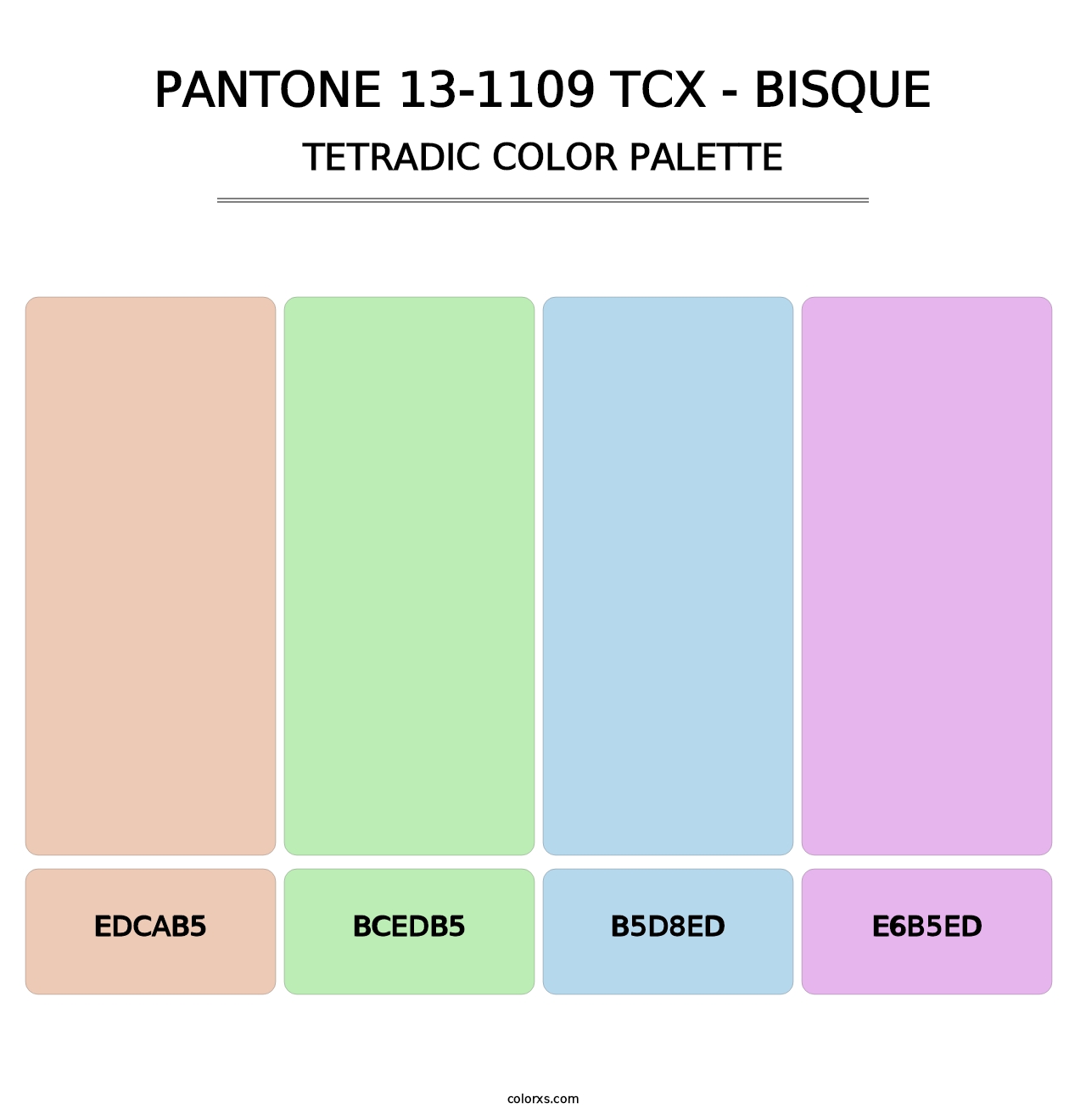 PANTONE 13-1109 TCX - Bisque - Tetradic Color Palette