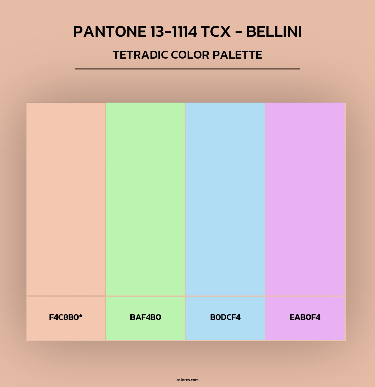 PANTONE 13-1114 TCX - Bellini - Tetradic Color Palette