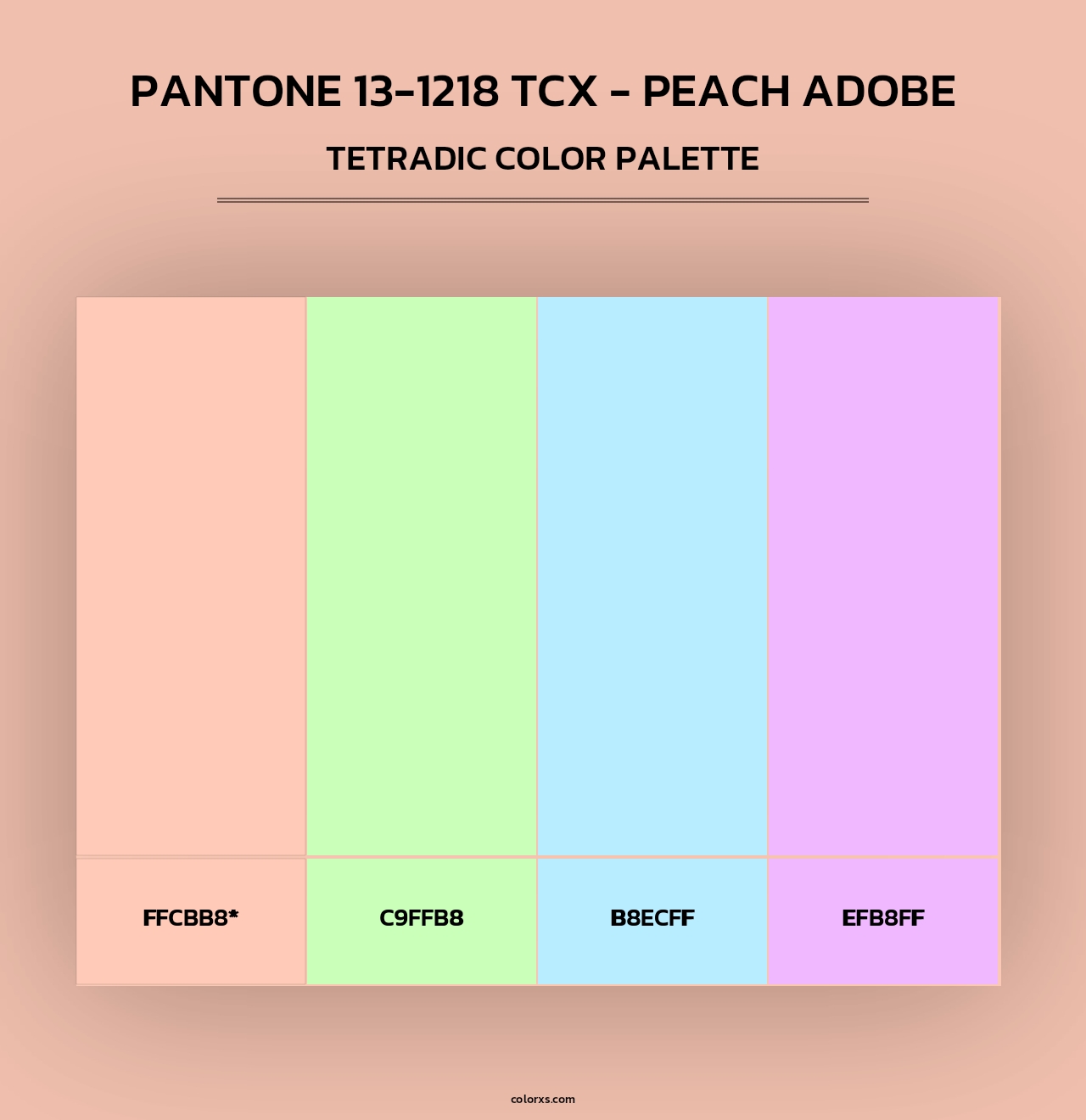 PANTONE 13-1218 TCX - Peach Adobe - Tetradic Color Palette