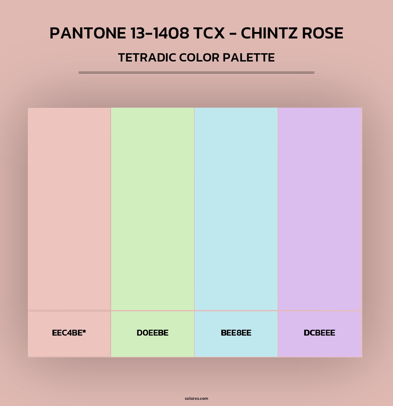 PANTONE 13-1408 TCX - Chintz Rose - Tetradic Color Palette