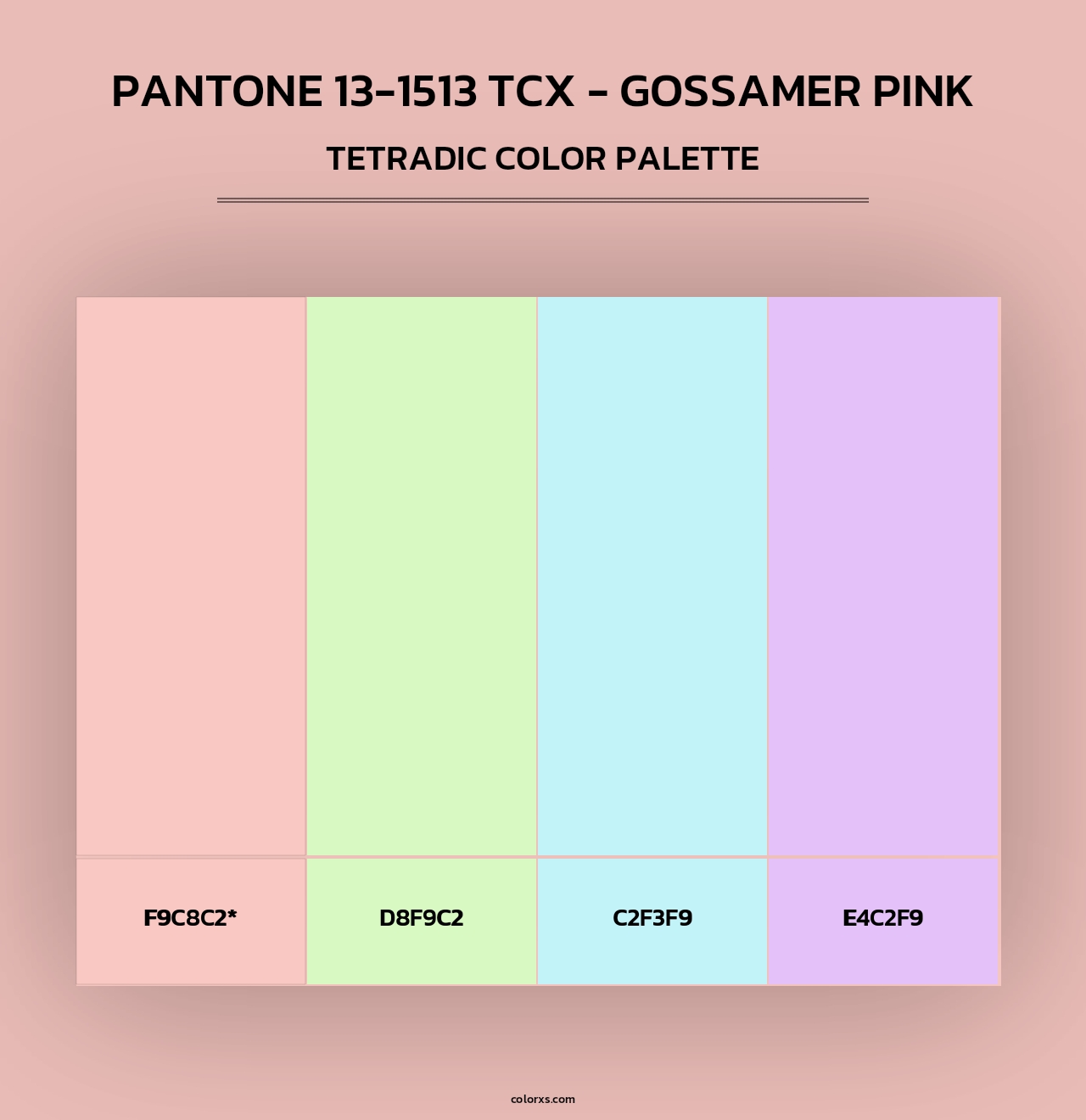 Pantone 13-1513 TCX - Gossamer Pink - Tetradic Color Palette