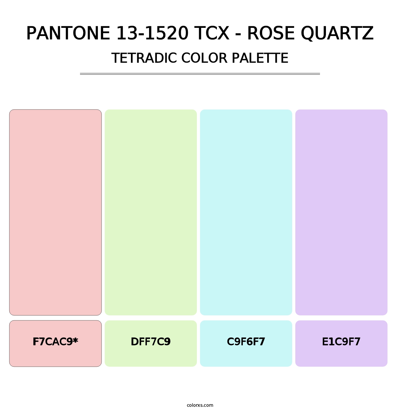 PANTONE 13-1520 TCX - Rose Quartz - Tetradic Color Palette
