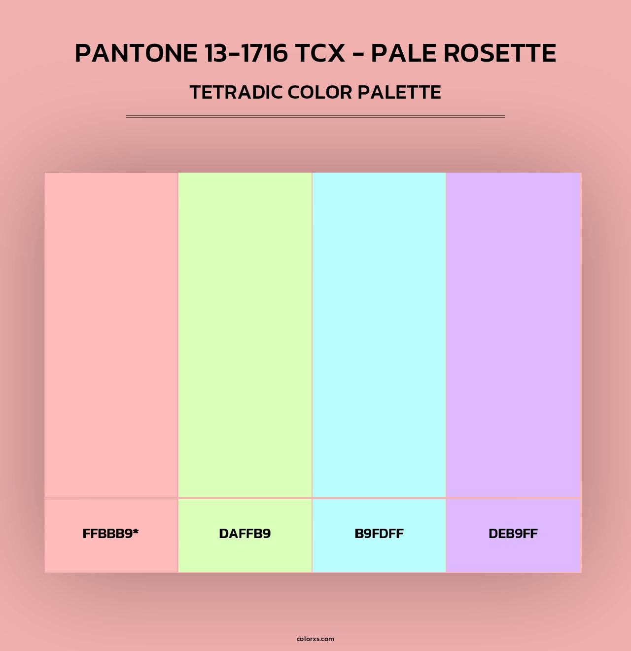 PANTONE 13-1716 TCX - Pale Rosette - Tetradic Color Palette