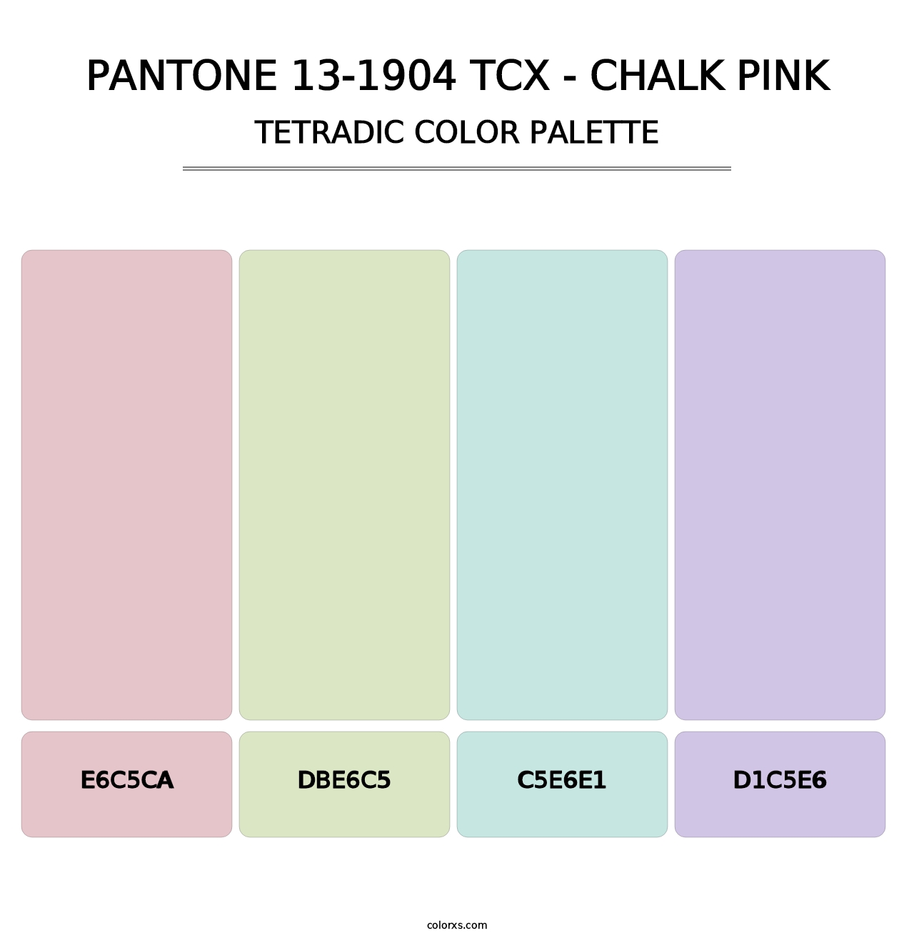 PANTONE 13-1904 TCX - Chalk Pink - Tetradic Color Palette