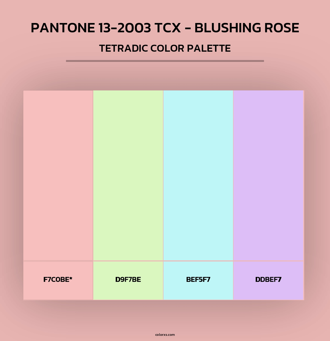 PANTONE 13-2003 TCX - Blushing Rose - Tetradic Color Palette
