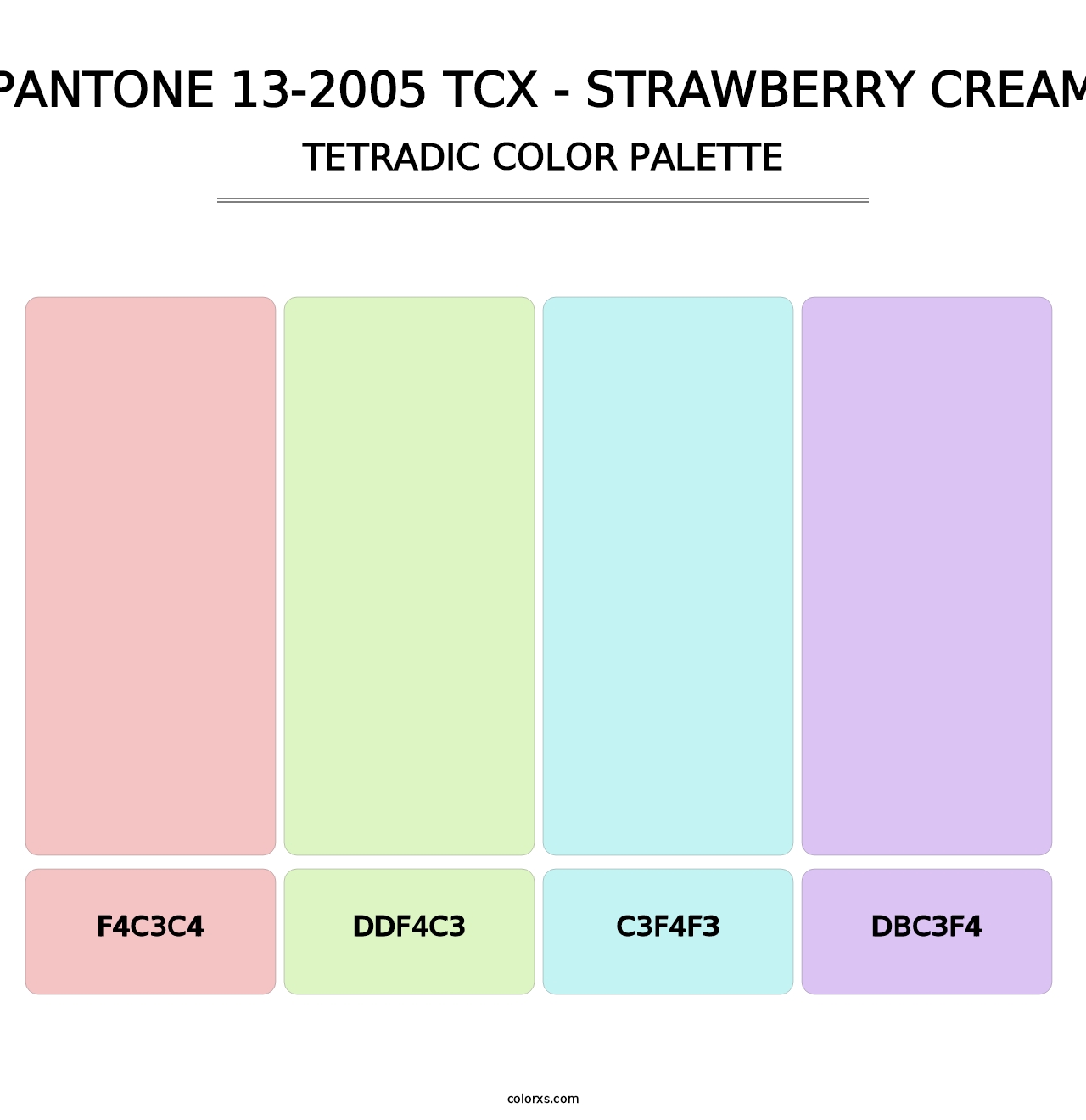 PANTONE 13-2005 TCX - Strawberry Cream - Tetradic Color Palette