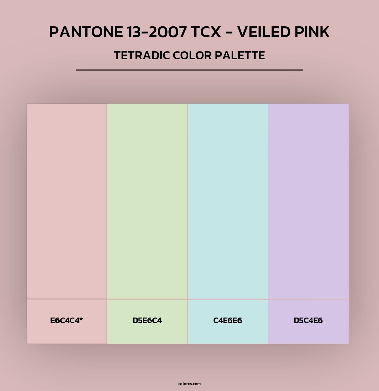 PANTONE 13-2007 TCX - Veiled Pink - Tetradic Color Palette