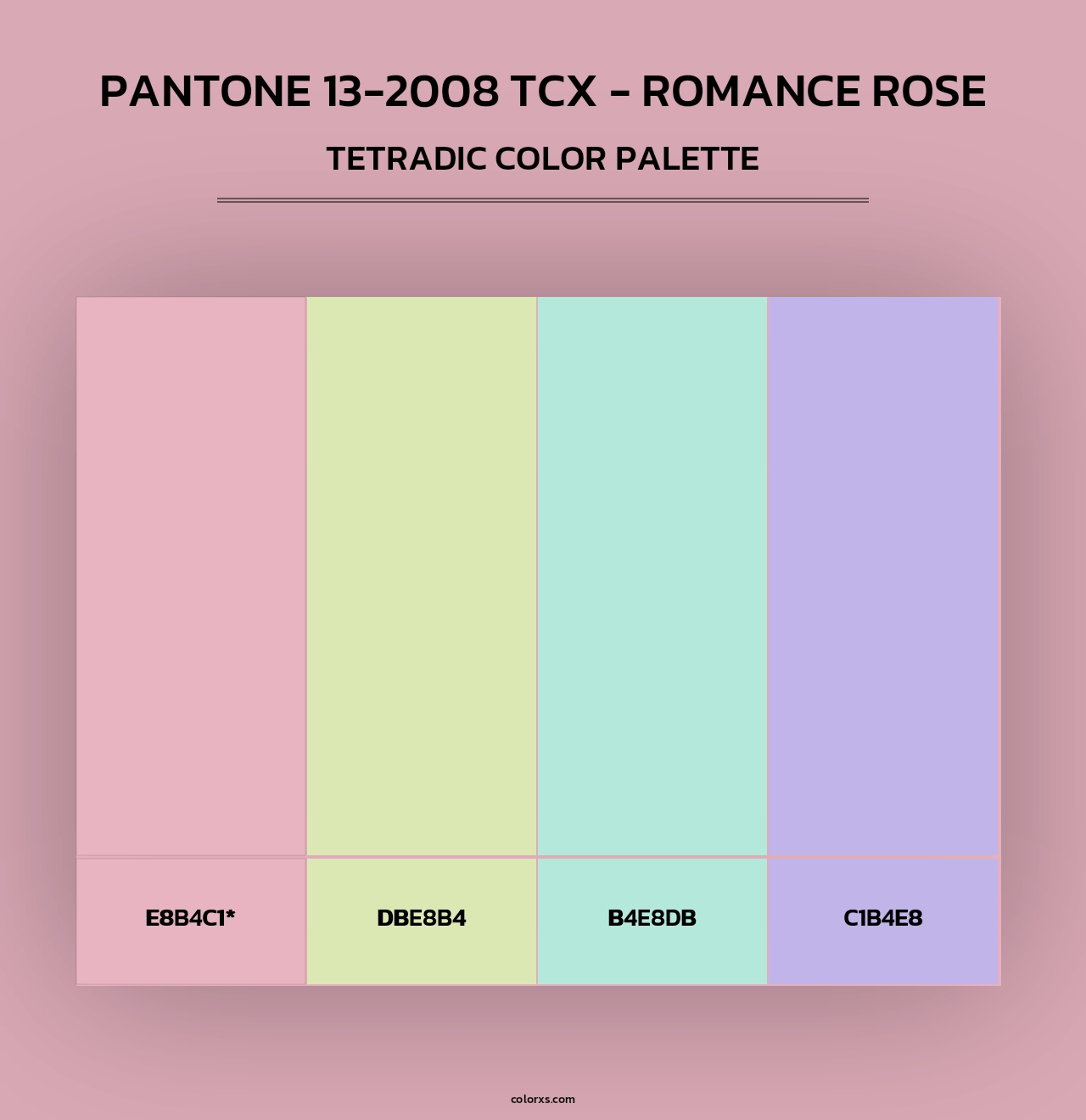 PANTONE 13-2008 TCX - Romance Rose - Tetradic Color Palette