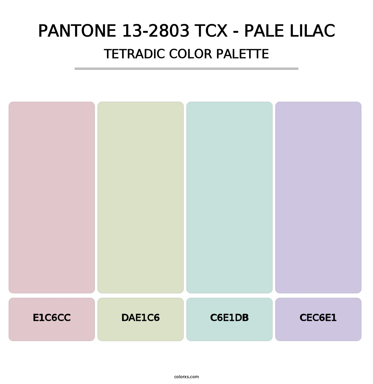 PANTONE 13-2803 TCX - Pale Lilac - Tetradic Color Palette