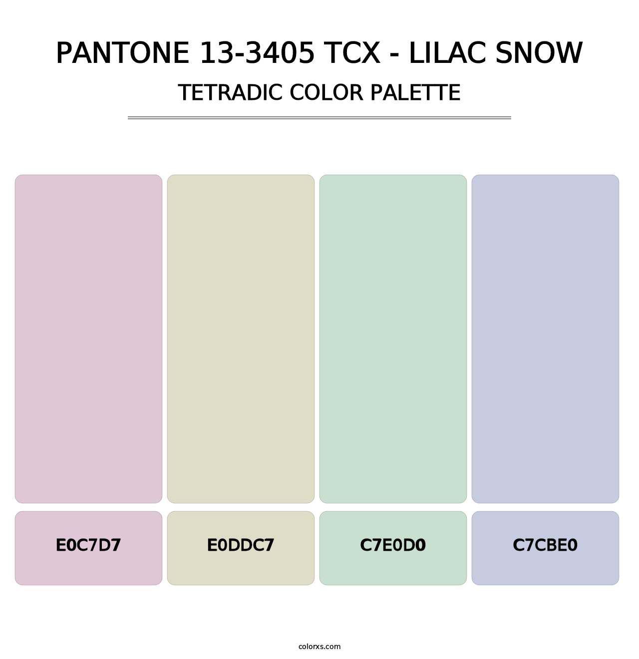 PANTONE 13-3405 TCX - Lilac Snow - Tetradic Color Palette