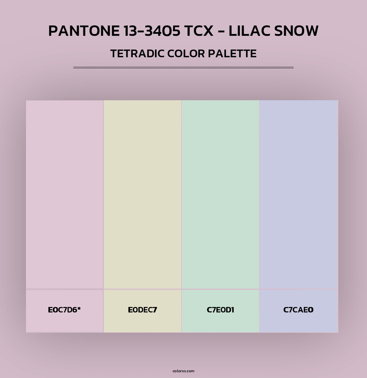 PANTONE 13-3405 TCX - Lilac Snow - Tetradic Color Palette