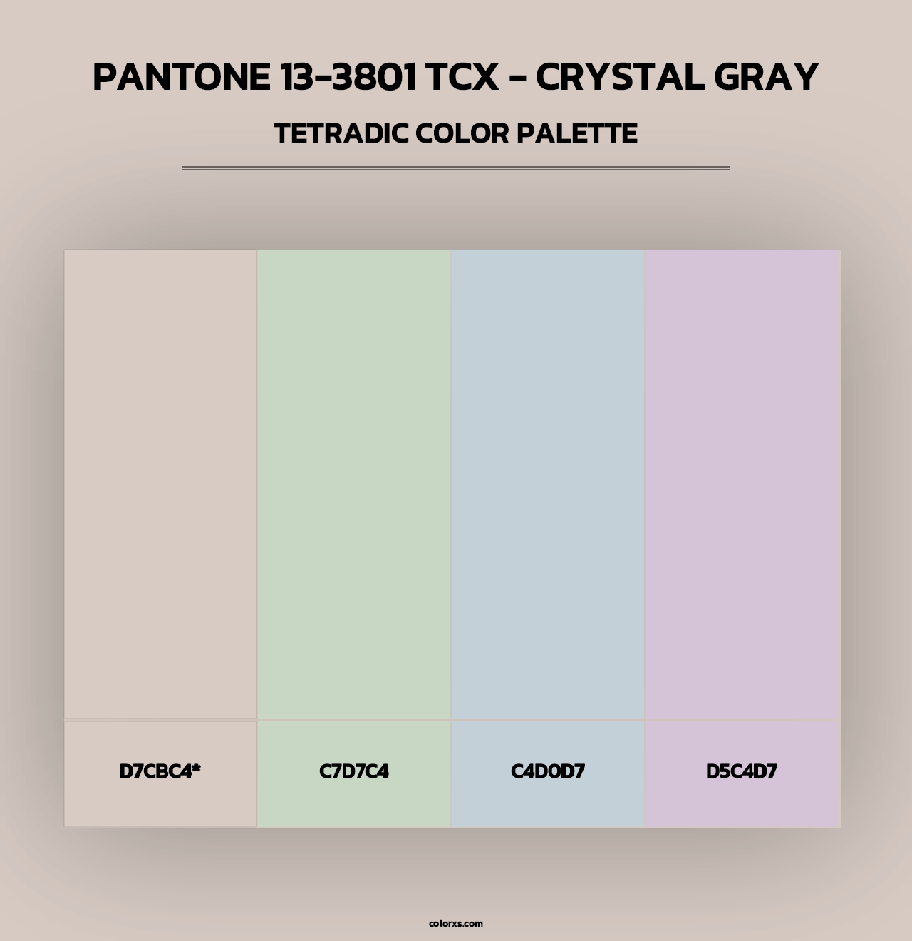 PANTONE 13-3801 TCX - Crystal Gray - Tetradic Color Palette