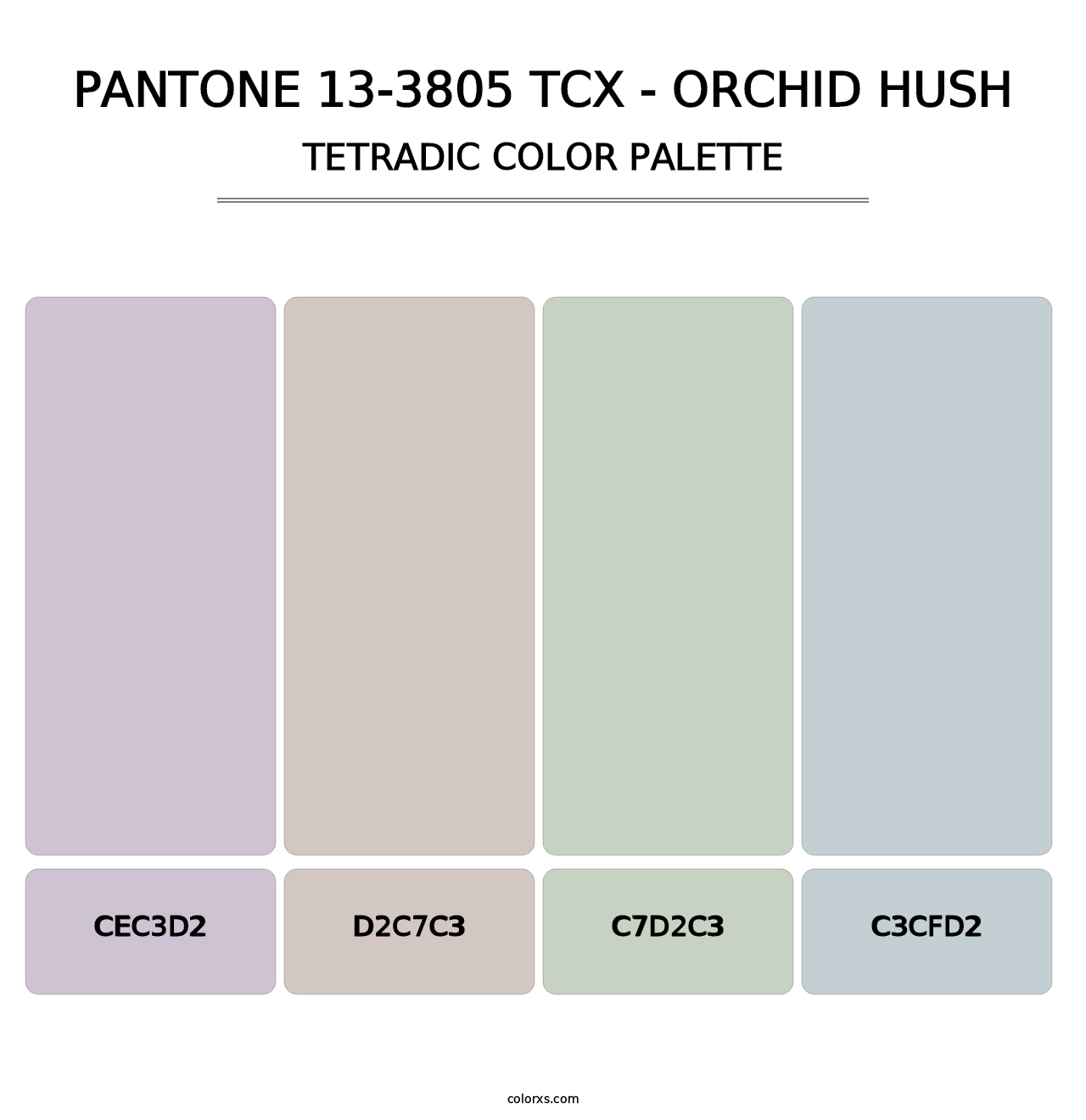 PANTONE 13-3805 TCX - Orchid Hush - Tetradic Color Palette