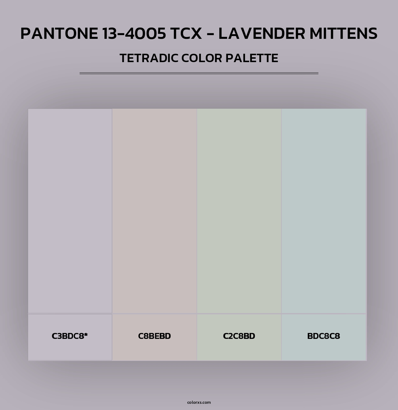Pantone 13-4005 TCX - Lavender Mittens - Tetradic Color Palette