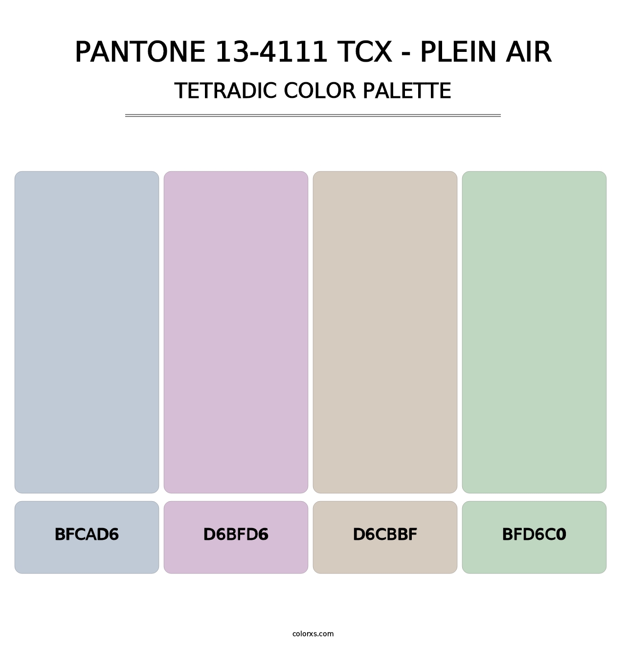 PANTONE 13-4111 TCX - Plein Air - Tetradic Color Palette