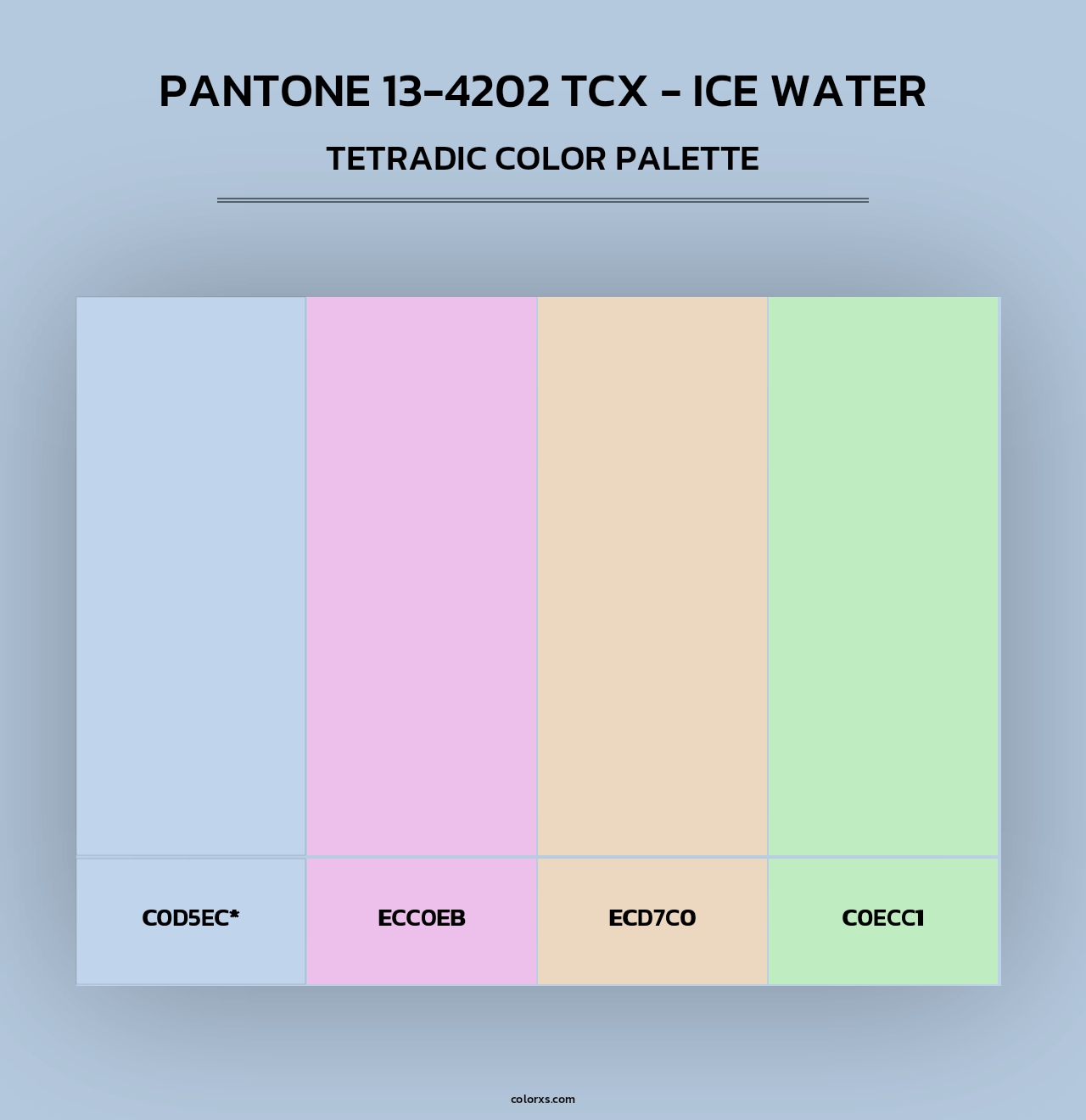 PANTONE 13-4202 TCX - Ice Water - Tetradic Color Palette