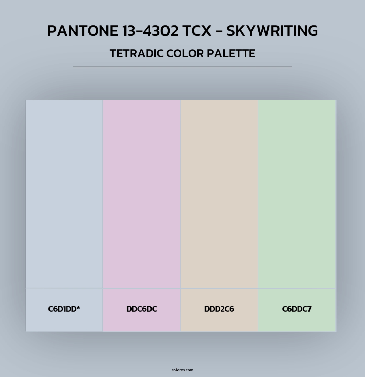 PANTONE 13-4302 TCX - Skywriting - Tetradic Color Palette