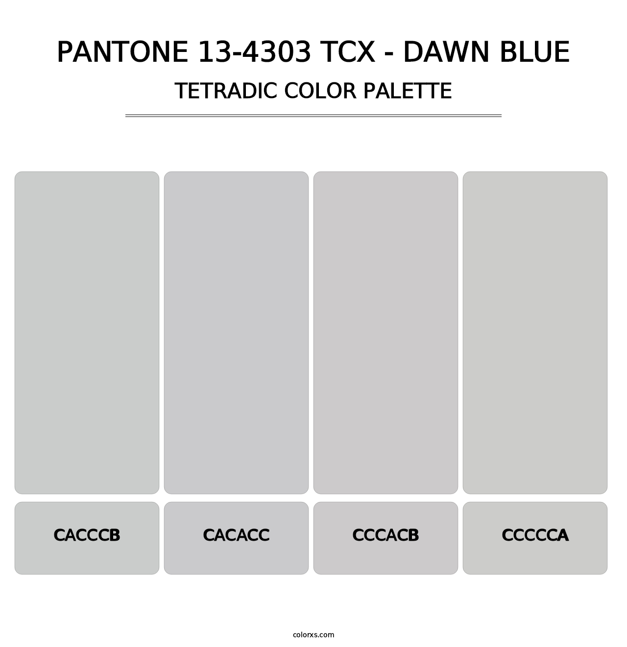 PANTONE 13-4303 TCX - Dawn Blue - Tetradic Color Palette