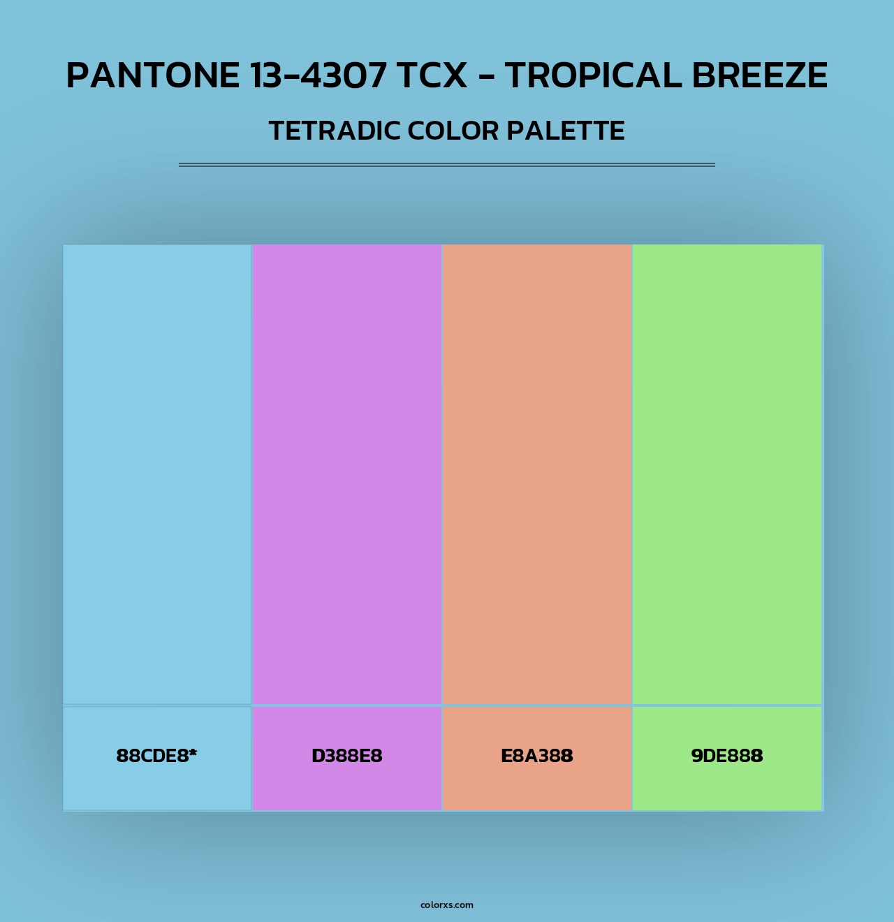 PANTONE 13-4307 TCX - Tropical Breeze - Tetradic Color Palette