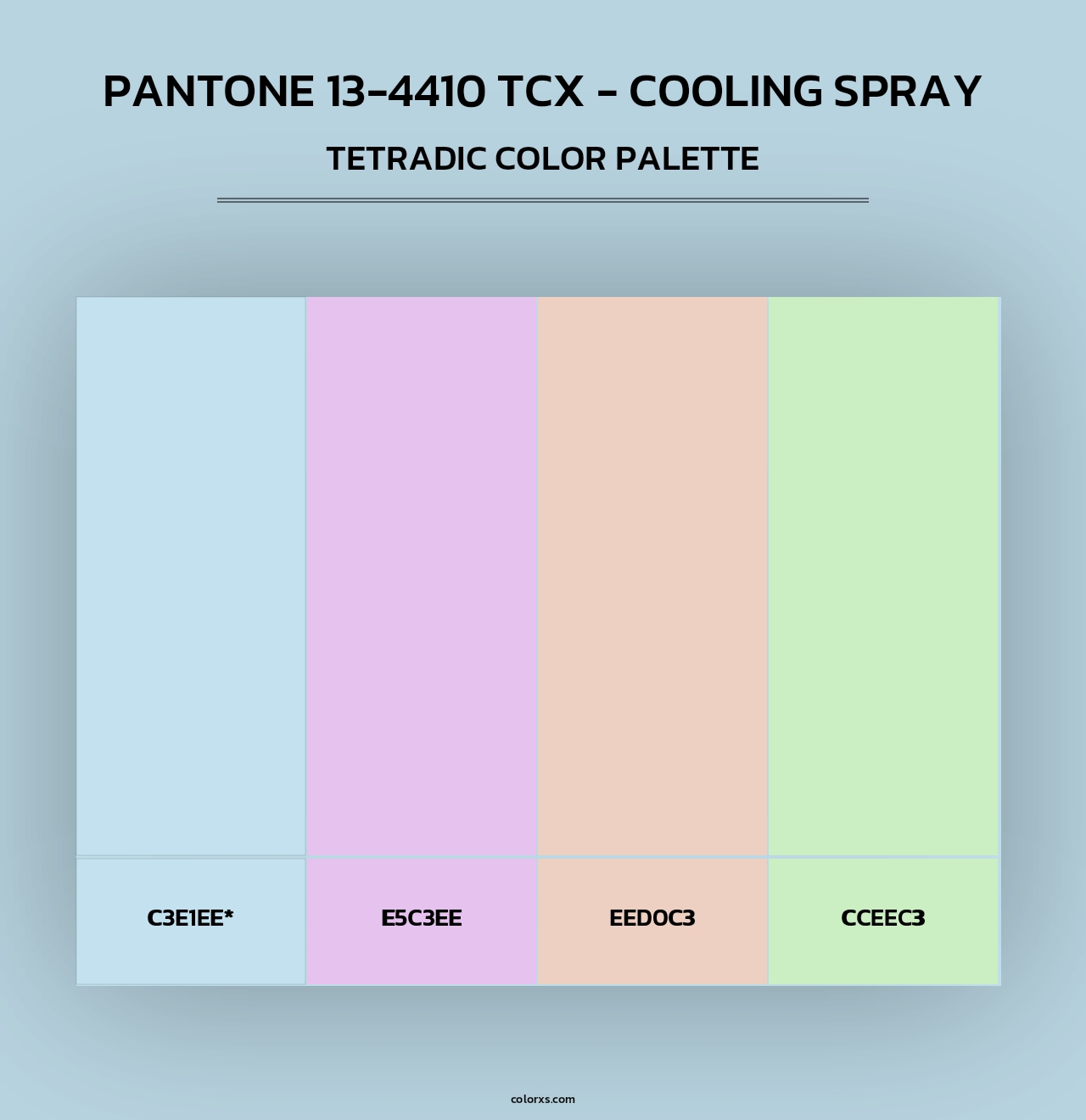 PANTONE 13-4410 TCX - Cooling Spray - Tetradic Color Palette