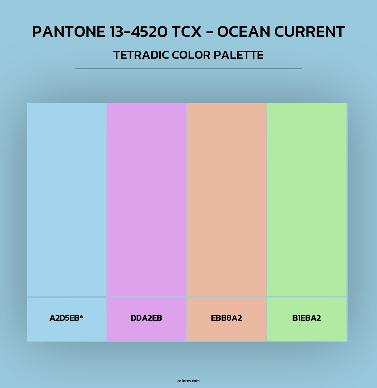 PANTONE 13-4520 TCX - Ocean Current - Tetradic Color Palette