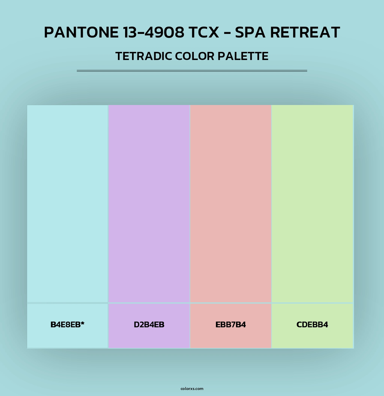 PANTONE 13-4908 TCX - Spa Retreat - Tetradic Color Palette