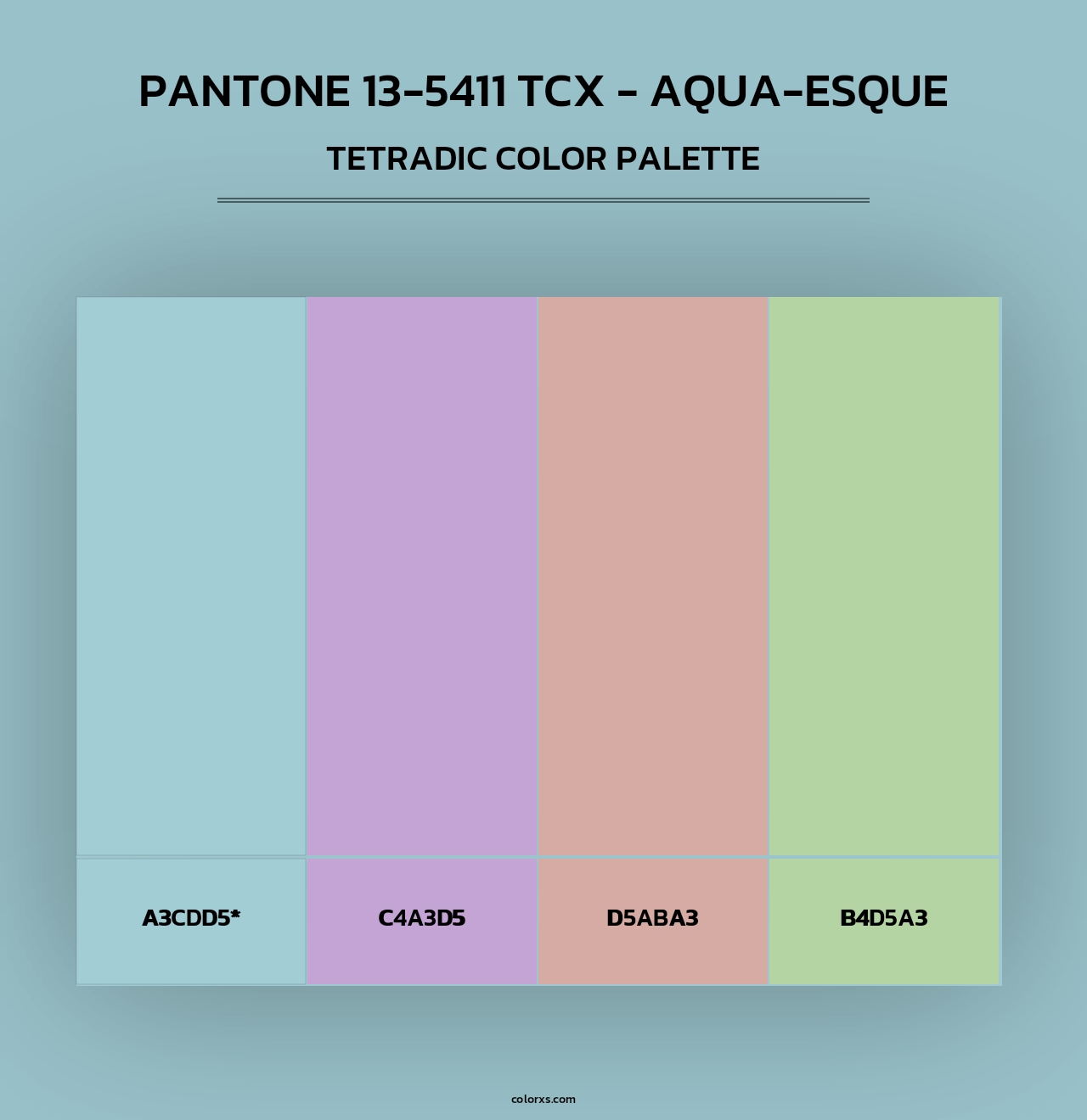 PANTONE 13-5411 TCX - Aqua-esque - Tetradic Color Palette