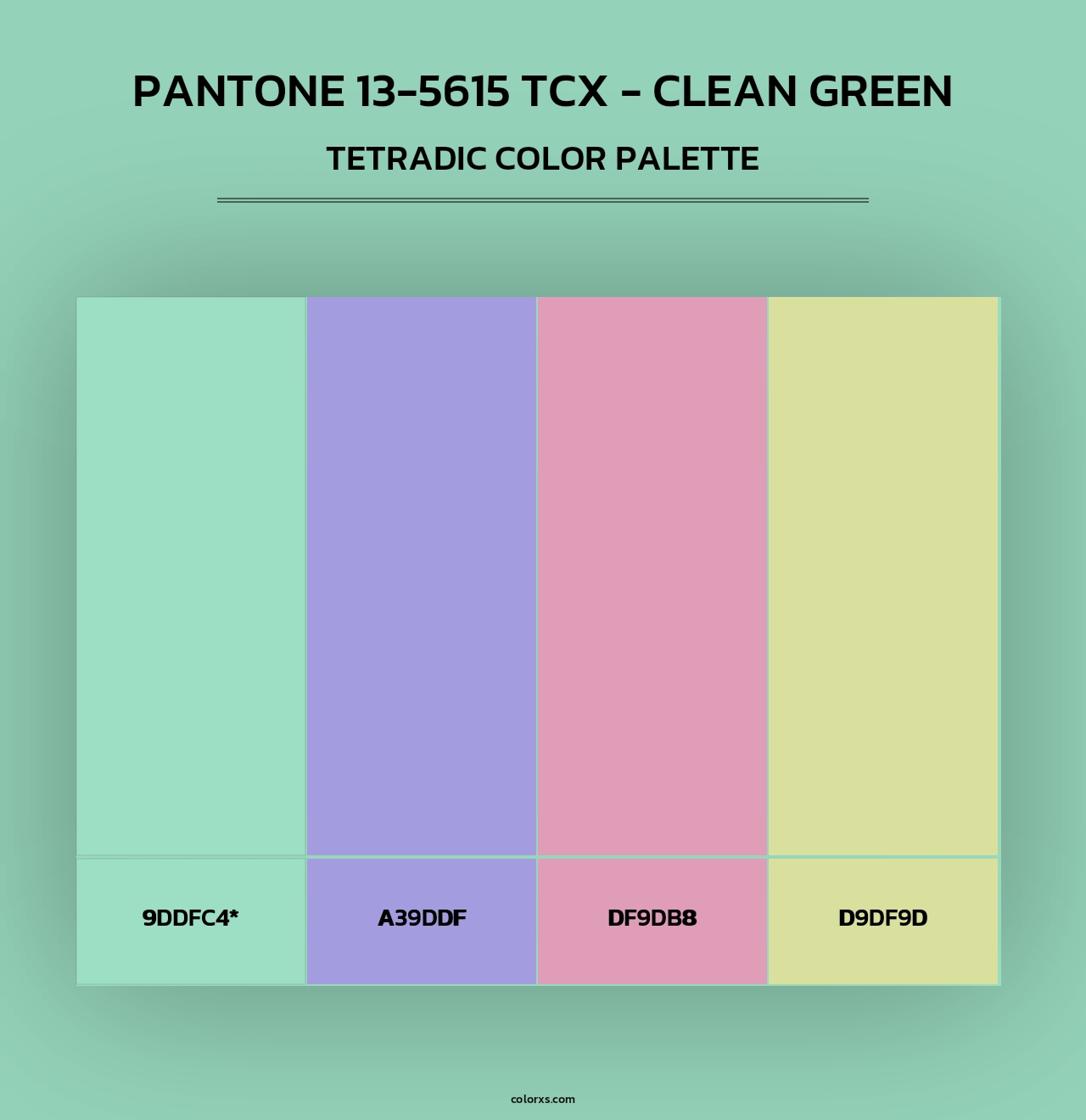 PANTONE 13-5615 TCX - Clean Green - Tetradic Color Palette