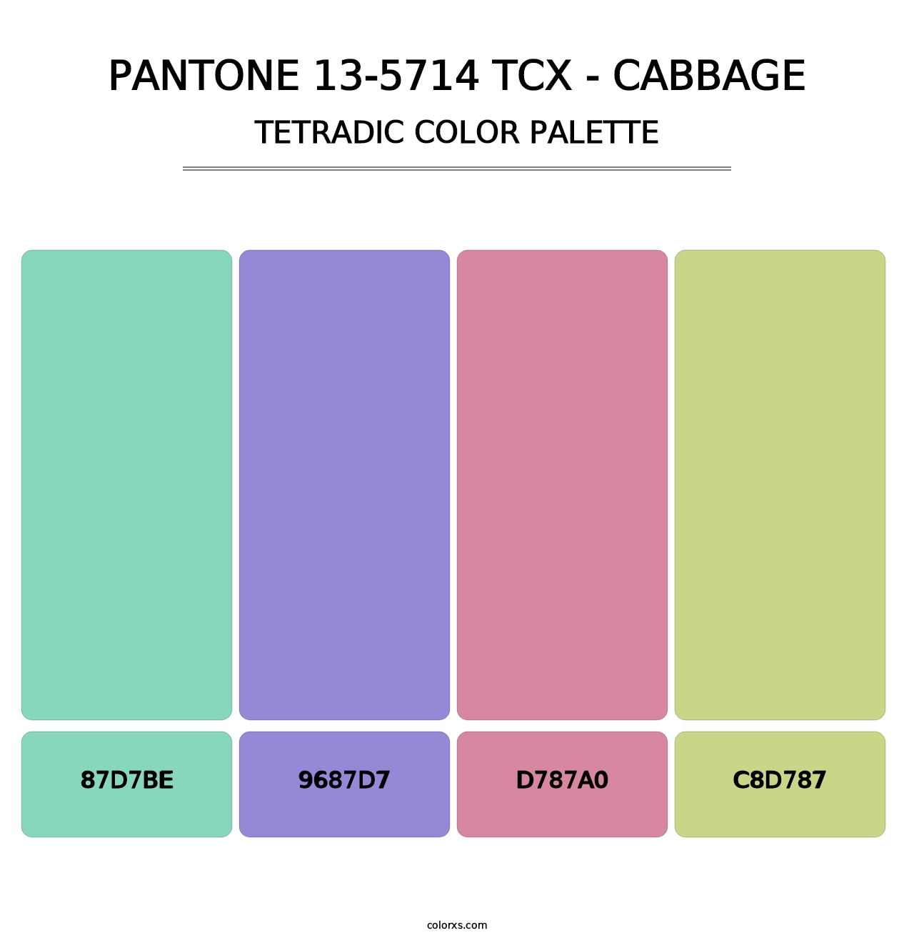 PANTONE 13-5714 TCX - Cabbage - Tetradic Color Palette