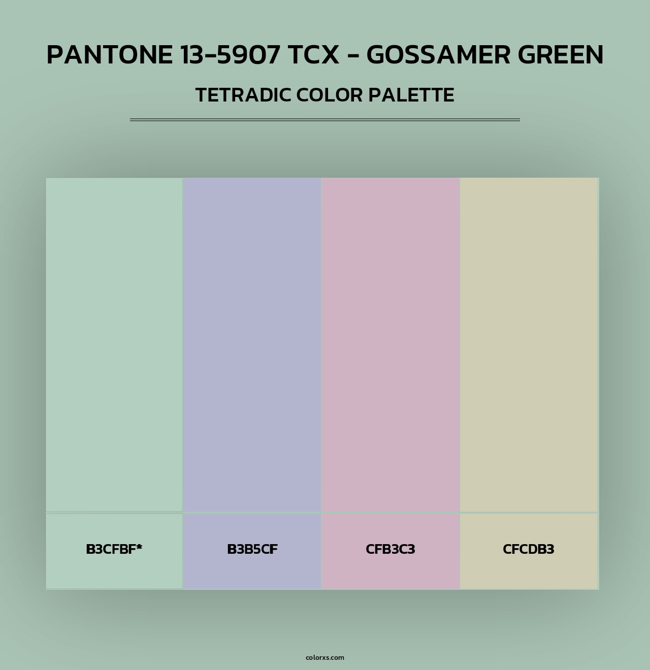 PANTONE 13-5907 TCX - Gossamer Green - Tetradic Color Palette