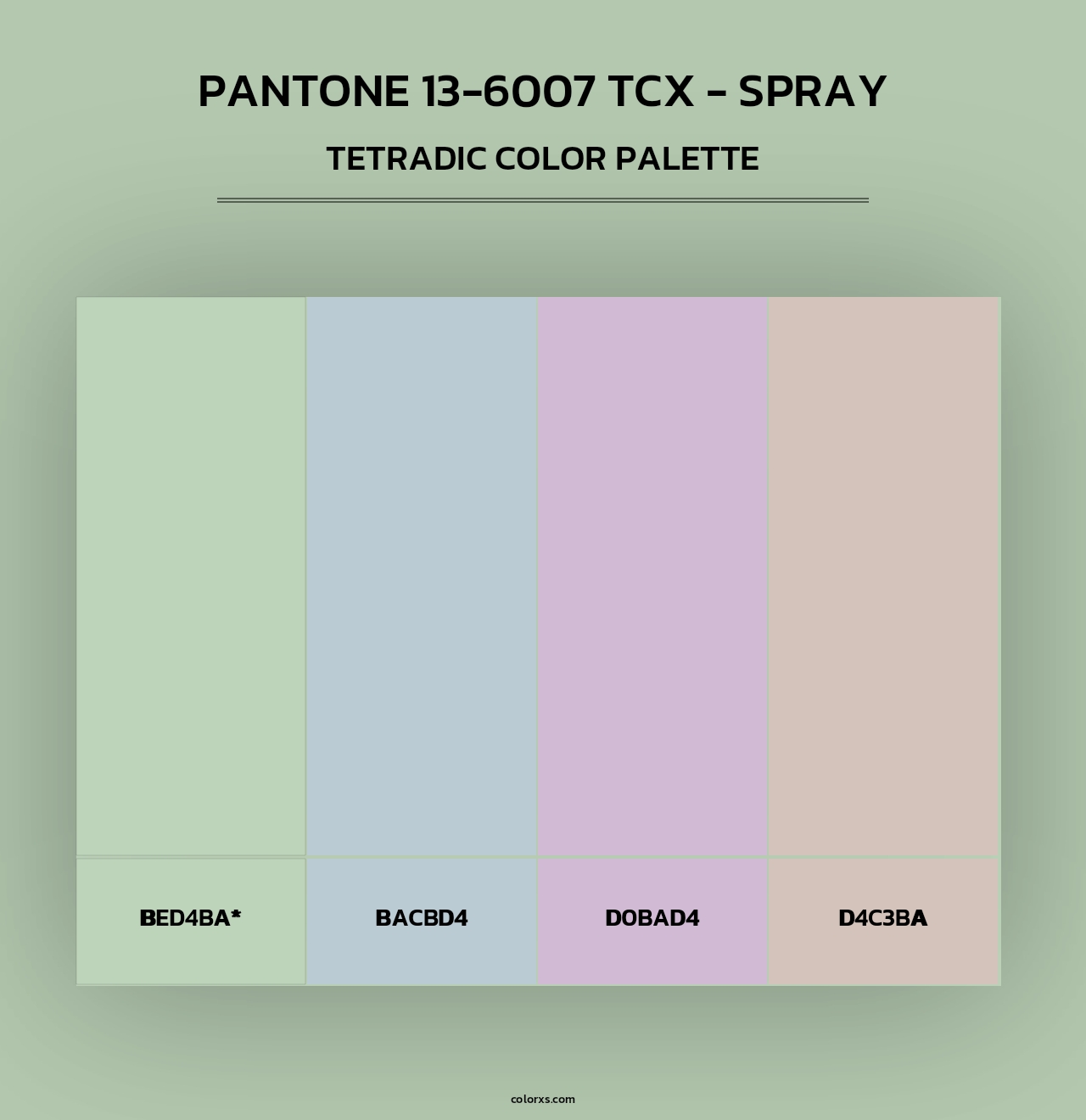 PANTONE 13-6007 TCX - Spray - Tetradic Color Palette
