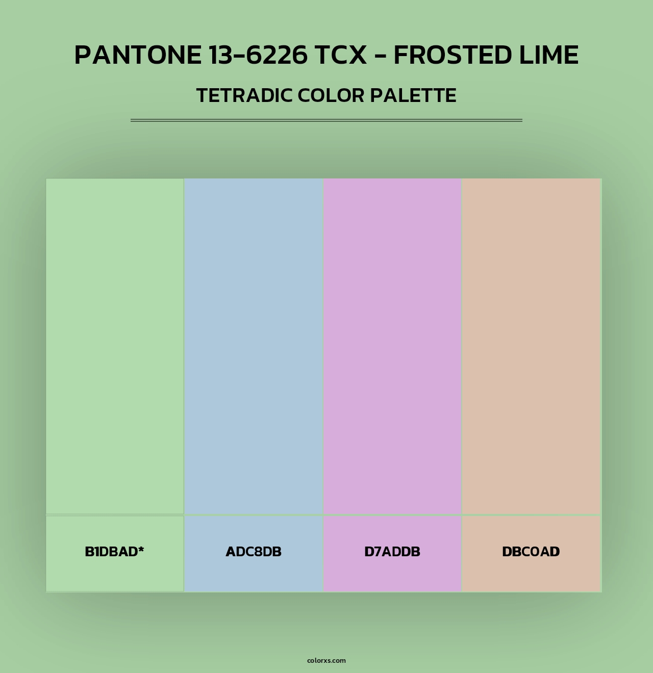 PANTONE 13-6226 TCX - Frosted Lime - Tetradic Color Palette