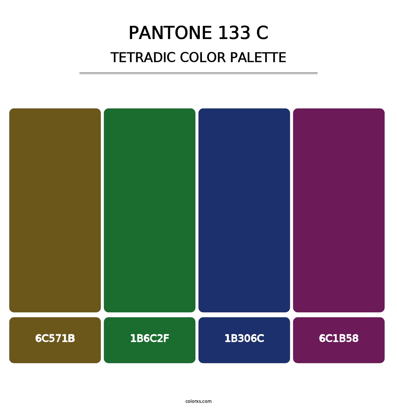 PANTONE 133 C - Tetradic Color Palette