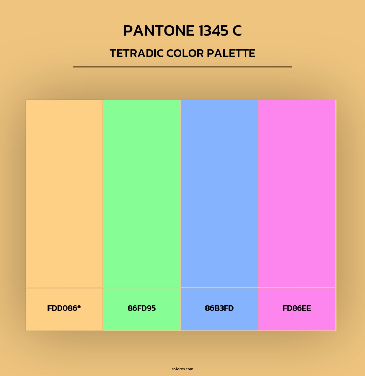 PANTONE 1345 C - Tetradic Color Palette