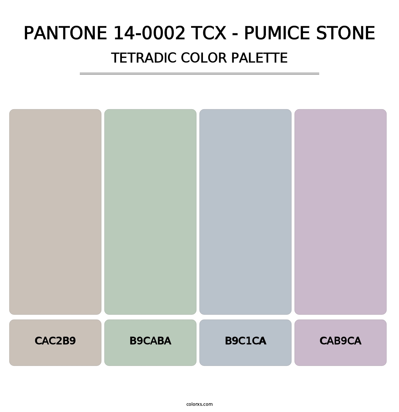 PANTONE 14-0002 TCX - Pumice Stone - Tetradic Color Palette