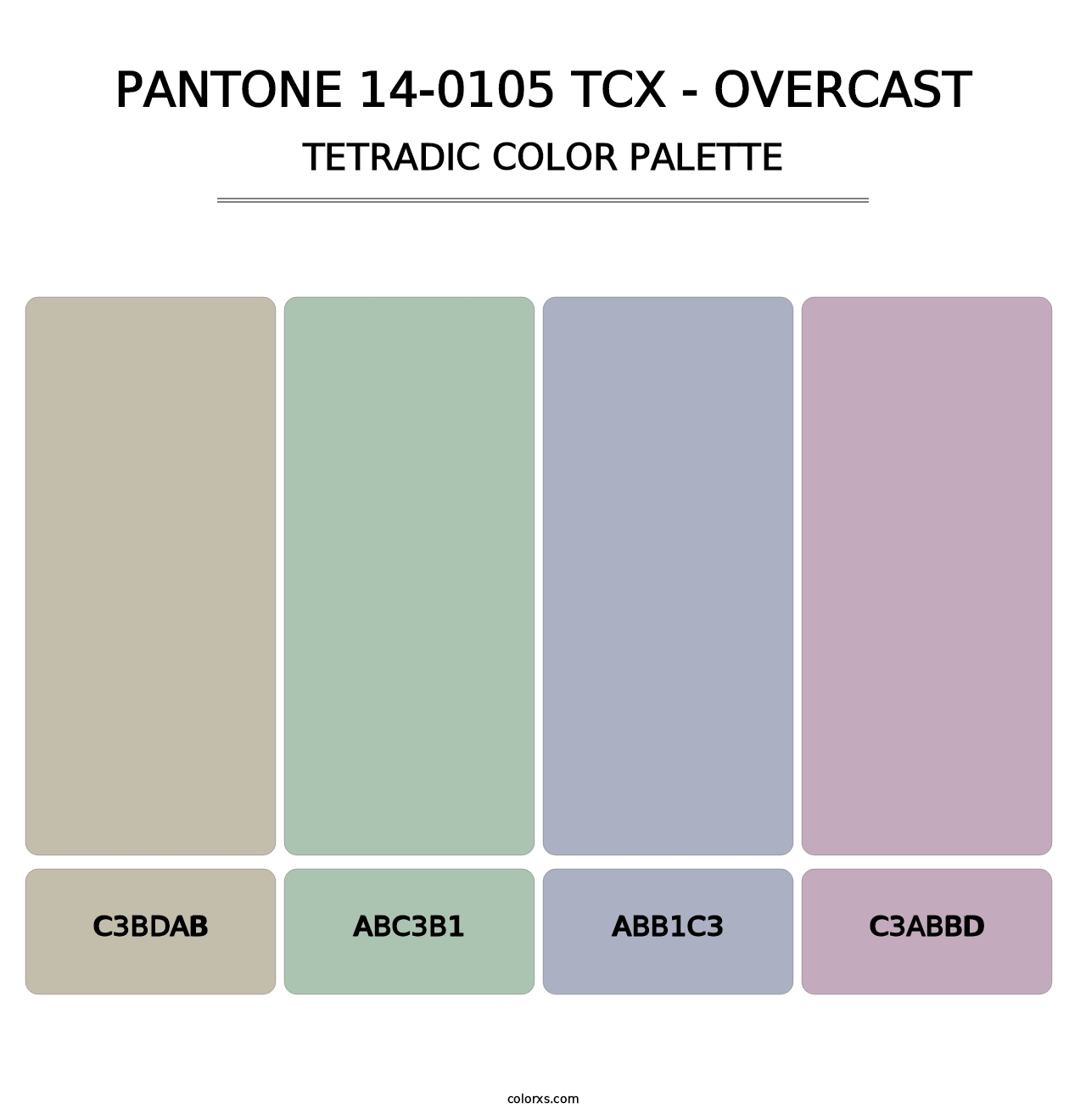 PANTONE 14-0105 TCX - Overcast - Tetradic Color Palette